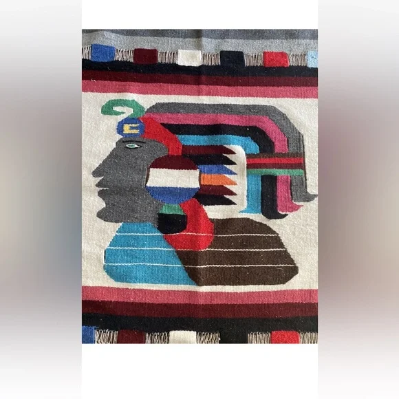 Wool Woven Multicoloured Tapestry Rug - Picture 2 of 11